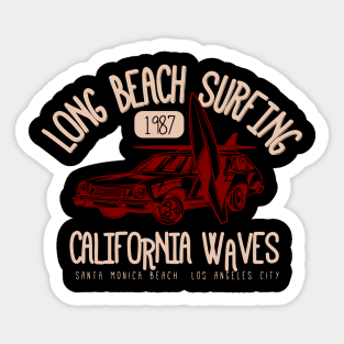 Long Beach Surf vintage surfboard california Sticker